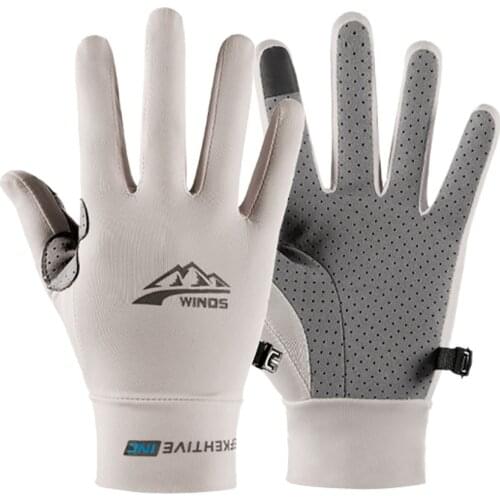 Summer Ice Silk Wear-resistant Full-finger Cycling Gloves Fishing Gloves Two Finger Touch Screen Riding Gloves