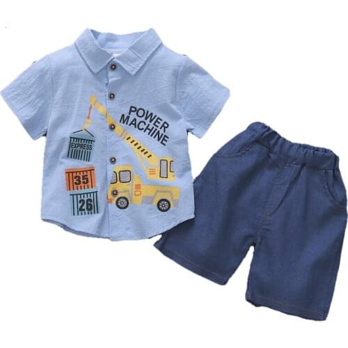 Summer Baby Clothes Suit Children Boy Girl Cartoon Pattern Shirt Shorts 2Pcs/set Toddler Fashion Casual Clothing Kids Tracksuits