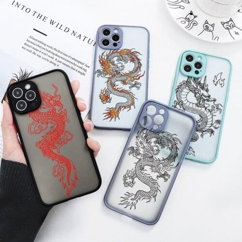 Fashion Vintage Chinese Dragon Cases For Huawei P30 P40 P20 Lite Pro Y7 Y9 Prime 2019 Transparent Matter Phone Case Fundas Cover