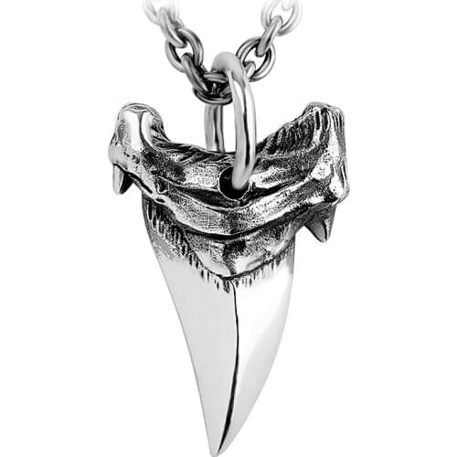 New Shark tooth 100% S925 Silver necklace for men silver pendant Jewelry hippop street culture mygrillz 40-55cm