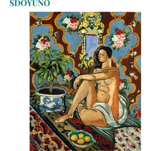 SDOYUNO Acrylic Paint By Numbers Figure Oil Painting By Numbers On Canvas 40x50cm Frameless DIY Draw Number Home Decor