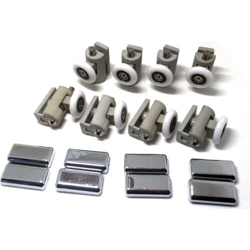 New 8pcs Single Shower Door Enclosures Rollers Runners Wheels Pulleys 25mm Dia Minimum Hole Size
