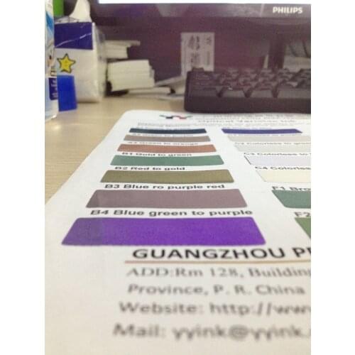 A1:Sample order,Screen Optical Variable ink MOQ0.2kg/pack,Color change ink Purple change to Green