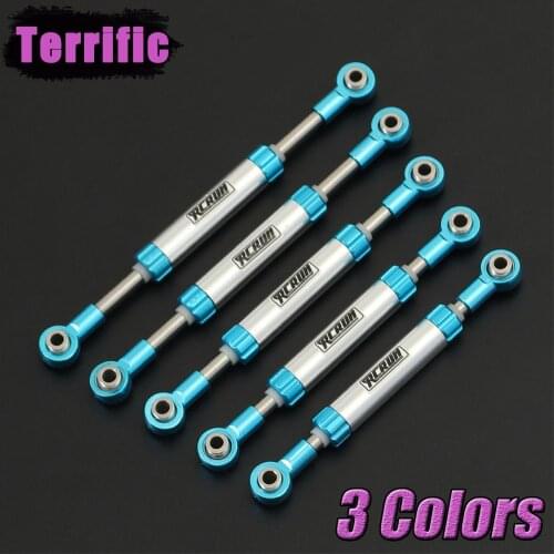 RCRUN Aluminium Alloy Adjustable Steering Servo Link Rod Panhard Bar for 1/10 RC Crawler Traxxas TRX4 Axial SCX10 Redcat GEN8