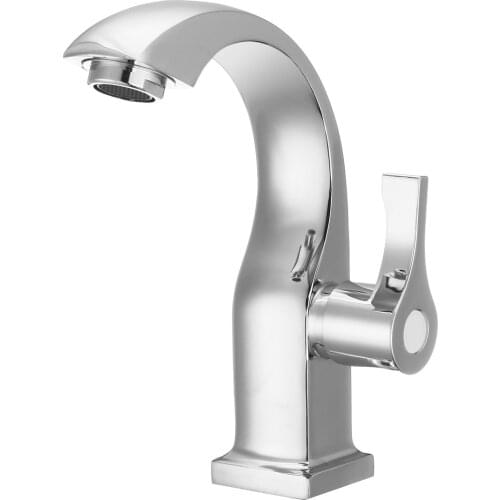 Bathroom Basin Faucet Single Handle Hole Chrome-plated Copper Faucet Sink Bathtub Tap Cold Water Faucet To Save Water