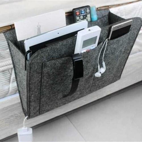 Bed Storage Bag Pocket Felt Bedside Hanging Table Sofa Bedroom Organizer Holder