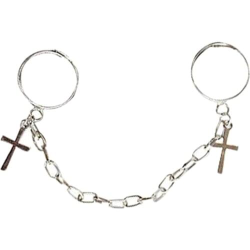 Vintage Punk Rings for Men Women Gothic Rings Open Adjustable Rings Chain Link Set Jewelry