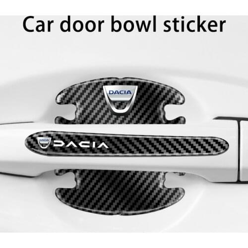 High-end Carbon Fiber Car Door Bowl Protection Sticker For Dacia Duster Logan Sandero Lodgy Stepway Mcv 2 Accessories