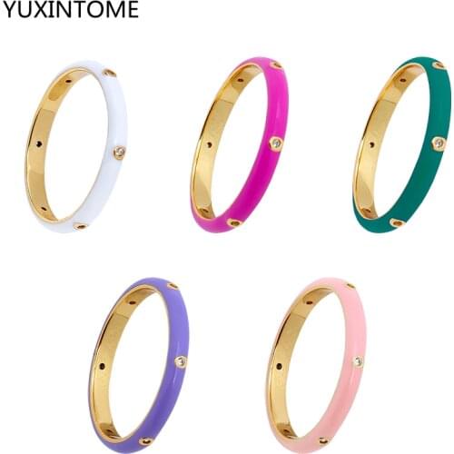 Real 24k gold plated/silver Colorful CZ Simple Fashion Finger Ring Stackable Enamel Rings For Women Brand Fine Jewelry