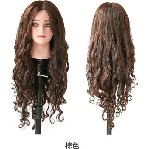 100% Human Hair Mannequin Head Hairdressing Hair Training Head Mannequin Hair Natural Hairdresser Mannequin Head With Human Hair