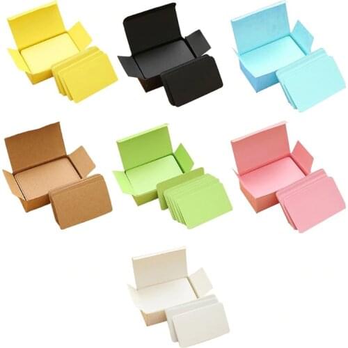 100 Pieces Yellow Cards White Blank Card Christmas Valentines Day DIY Paper Box