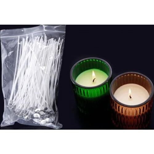 100pcs/Bag Candle Wicks Smokeless Wax Pure Cotton Core 8/9/10cm DIY Candle Making Pre-waxed Wicks for Party Supplies