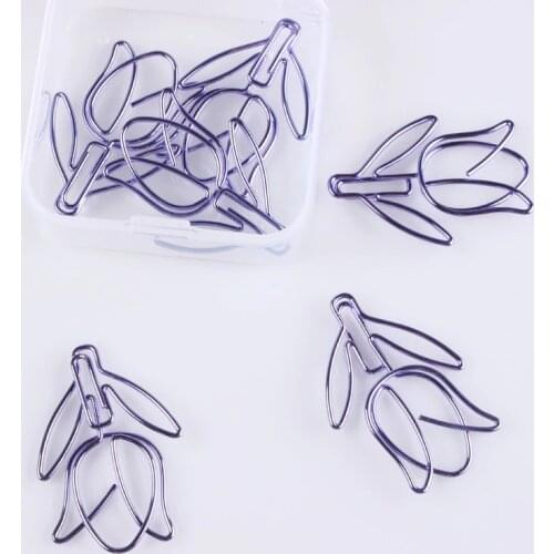 12pcs/box Star Purple Metal Paper Clip Notes Photo Letter Bookmark Office Shool Stationery DIY Diary Album Decorative Clip