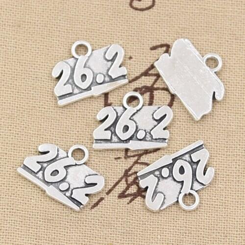 20pcs Charms road sign 26.2 marathon signpost 20x15mm Antique Silver Color Pendants DIY Making Findings Handmade Tibetan Jewelry