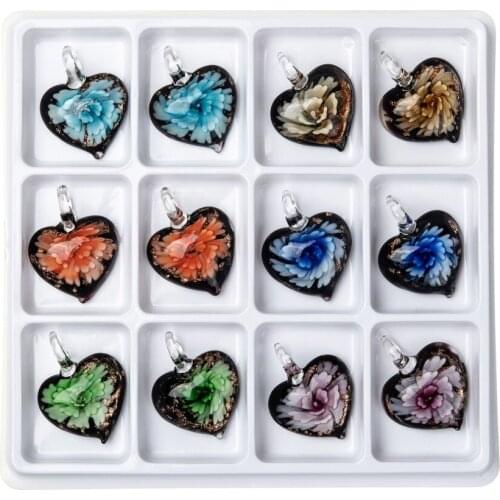 30pcs Handmade Millefiori Lampwork Glass Cabochon Rectangle FlatBack Colorful Cabochons for Jewelry Making 28.5~29x23~24x5~6.5mm