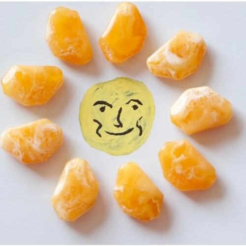 Fun Small Orange Blooming Multi-Section Modeling Resin Beads DIY Handmade Earrings Cute Ornament Accessories Material 4pcs