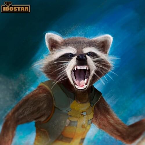 5D Diy Diamond Painting Cross Stitch Rocket Raccoon Diamond Embroidery Pattern Full Drill Mosaic rhinestones Home Decor Gift