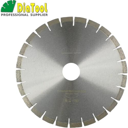 DIATOOL 1pc 14inch 370mm Professional Quality Diamond Silent Saw Blades Granite Sandwich Steel Core Wet Cutting Disc Bore 60MM