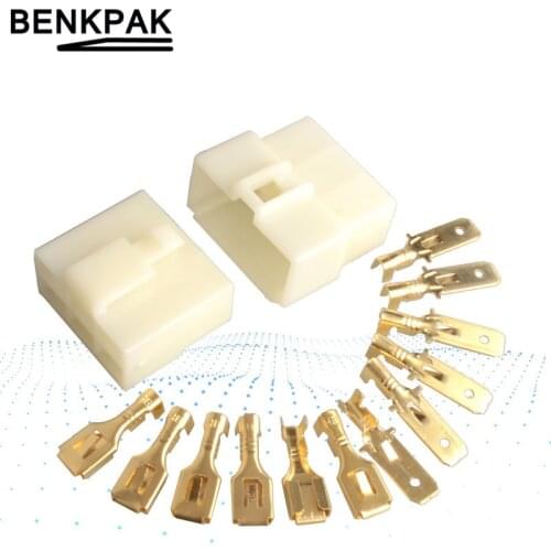 6.3mm Car Connector 6P 6.3 Male Female Electrical Plug Socket for Motorcycle Car Auto