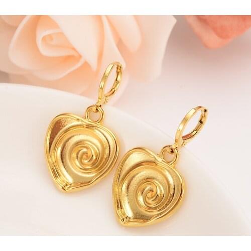 Bangrui gold loveHeart Earring For Girls/Ladies Birthday Gift Trendy Gold Color Engagement /Wedding Bands Promise Earring