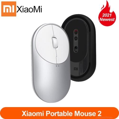 Newest Xiaomi Mi Portable Mouse 2 Optical Wireless Bluetooth 4.2 RF 2.4GHz 4000DPI Adjustable Dual Mode Connect for Laptop pc