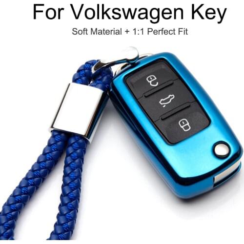 Car Key Case Cover For VW Volkswagen Polo EOS Beetle Cross Jetta sharan Scirocco GOLF Soft TPU Protection Key Shell Car Styling