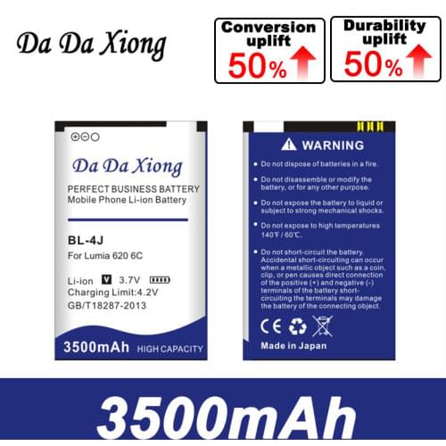 Da Da Xiong 3500mAh BL4J BL-4J Battery for Nokia Lumia 620 Battery C6 C6-00 Bateria Touch 3G C600