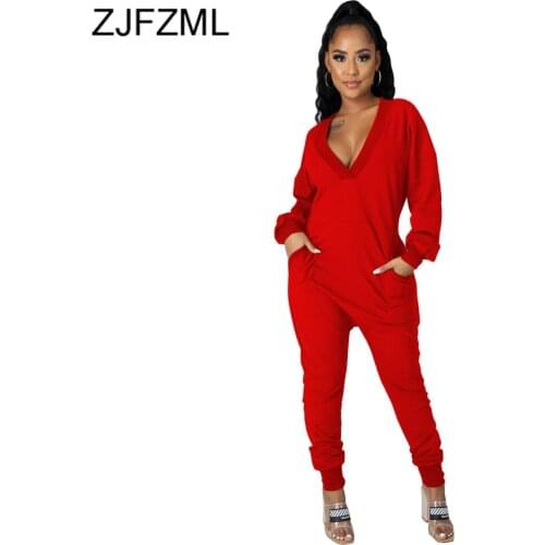 Plus Size Winter Women Jumpsuits Solid Turtleneck Romper Slim Fit Loose V-Neck Fitness Bodysuit Bandage One Piece Outfit Ladies