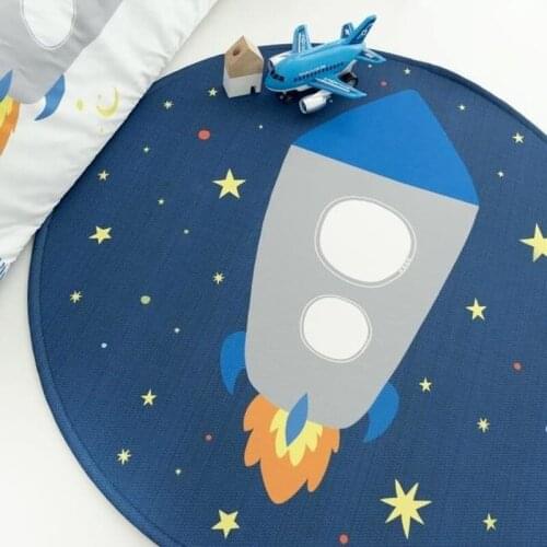 Boys Childrens Room Rocket Decoration Floor Mat Round Carpet Baby Play Mat Tent Mat Shooting Props 2021 baby toys