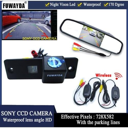 FUWAYDA 4.3' LCD Auto Car RearView Mirror Monitor+Car Rearview Reverse HD SONYCCD Camera for Toyota 4Runner Land Cruiser Prado