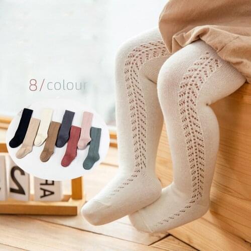 Baby Girl Pantyhoses Solid Cotton Legging For Toddler Girls Hollow Spring/Summer Leggings Baby All-match Panty Socks 0-4Y Girls