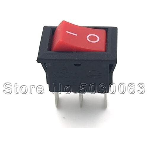 20pcs/lot Small rocker switch KCD11 2 gear 2pin/3pin 15*10mm warping switch red/black