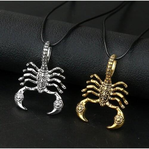 Metal Punk Personality Scorpion Pendant Rope Clavicle Long Necklace Choker Women Men Gold Silver Zinc Alloy Plated Jewelry