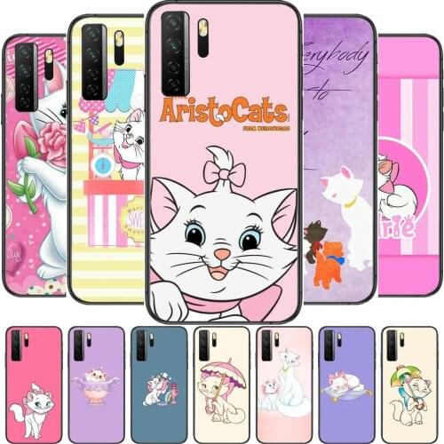 Cute Disney Cat Black Soft Cover The Pooh For Huawei Nova 8 7 6 SE 5T 7i 5i 5Z 5 4 4E 3 3i 3E 2i Pro Phone Case cases