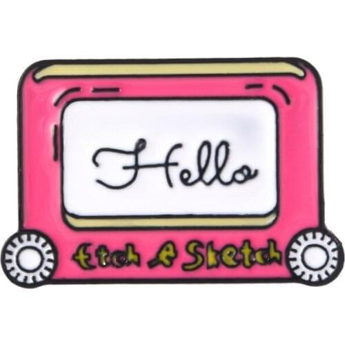 New Tape Enamel Pin Hello Sweet Music badge brooch Lapel pin Denim Shirt Collar Cartoon Jewelry Gift for Kids Girls Friends