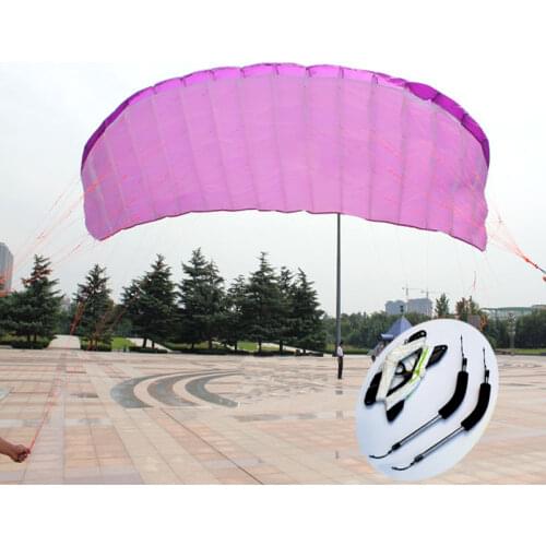 New High Quality 5 square meters Quad Line Parafoil Kite With Flying Tools Power Braid Sailing Kitesurf Purple Sports Beach