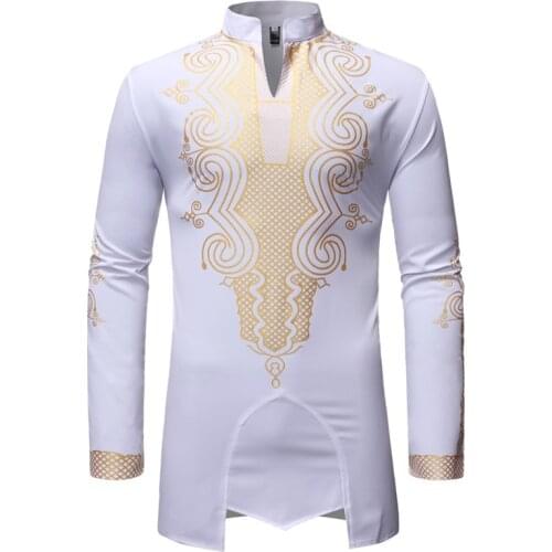 NEW Male Islamic Arab Muslim Kaftan Stand Collar Slim Irregular Long Sleeve Vintage Robes Middle East Musulman Tops Men Clothing
