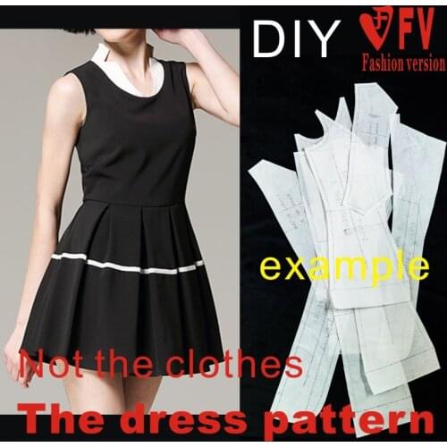 Clothing DIY The dress Dresses Sewing Pattern cutting drawing Womens Dress Sewing Template BLQ-94