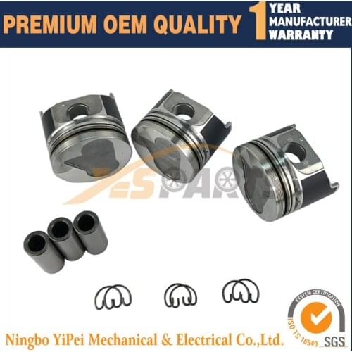 3 Set STD Piston for Kubota D1105 Overhaul Kit