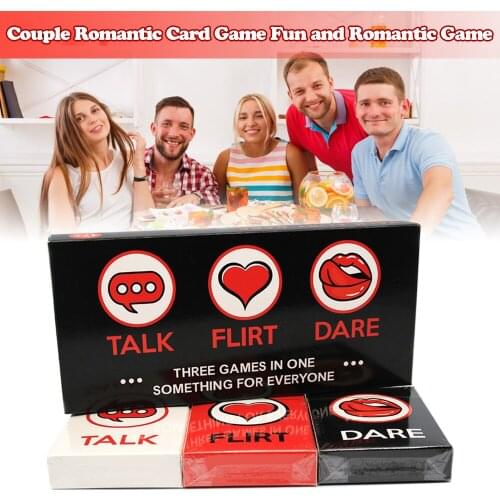Fun Couple Romantic Card Game Deck Talk Or Flirt Or Dare Cards 3 Games Cards 3 Games In 1 Couple Cards Valentines Day Gift
