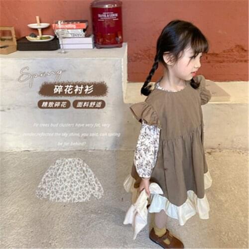 Cute Floral Children Clothes Spring Summer Girls Blouses Shirts Kids Teenagers Outwear Breathable Long Sleeve High Quality