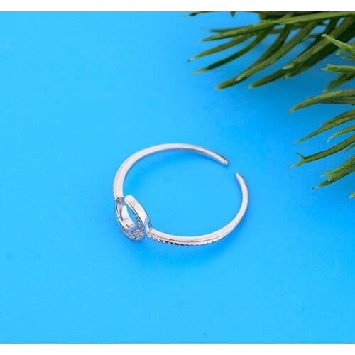 925 Sterling Silver Sample Adjustable Moon CZ Finger Chain Ring For Women Love Engagement Wedding Birthday Wholesale Joyas 2020