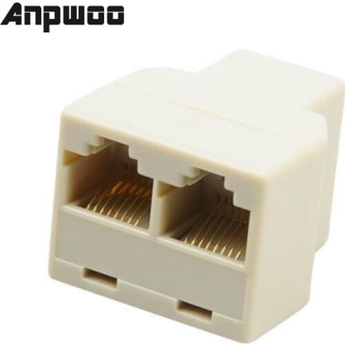 ANPWOO 3Pcs 1 To 2 Way LAN Ethernet Network Cable RJ45 Female Splitter Connector Adapter