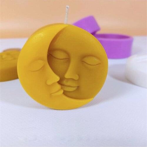 Moon Face Shape wax Candle Silicone Molds Love Face Soap Mold Christmas Handmade Ornaments Plaster Candle Mold for Candle Making