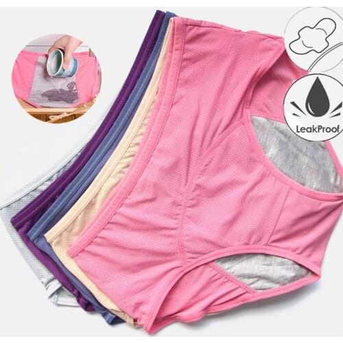 Young Girl Menstrual Period Panties Sets Women Leakproof Cotton Physiological Ladies Cartoon Briefs Suit Seamless Underwear