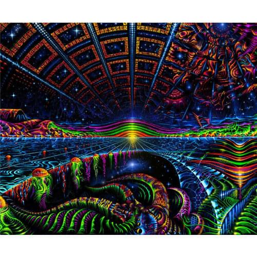 Ultraviolet Uniqued Trippy Wall hanging Ganesha Buddha Psychedelic Art Tapestry