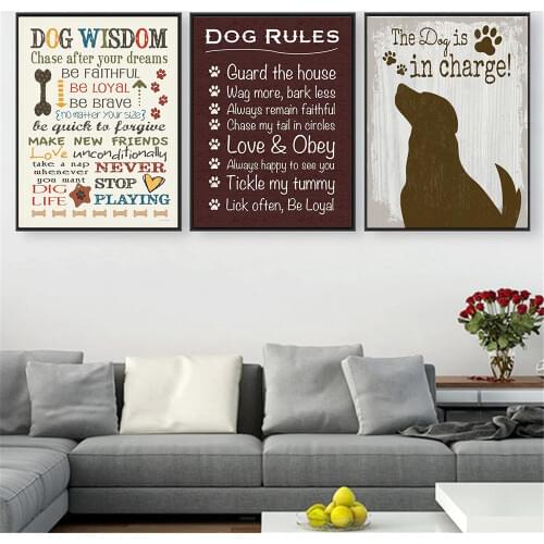Vintage Poster Prints I Love My Dog Wisdom Canvas Pictures for Living Room Home Decor Hanging Wall Art Quotes Drop Shipping