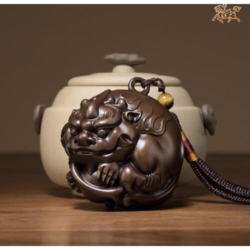 A + High grade GOOD LUCK Mascot Success BRASS ZHAO CAI Dragon PI XIU hand piece Regulating spirit Talisman bring Fortune money