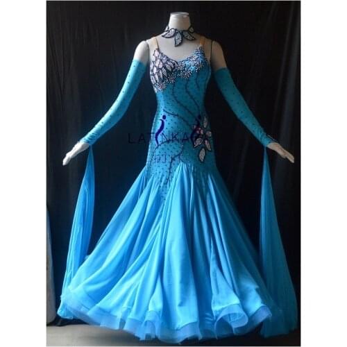 20-04 Standard Black Ballroom Dresses Women New Arrival Flamenco Waltz Dancing Costume Ladys Ballroom Competition Dance Dress