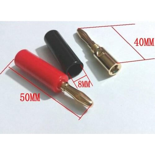 10 PCS Gold Plated Speaker Banana Plugs Connectors 4mm New